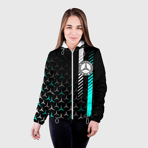 Женская куртка МЕРСЕДЕС AQUA BLACK GRADIENT / 3D-Белый – фото 4