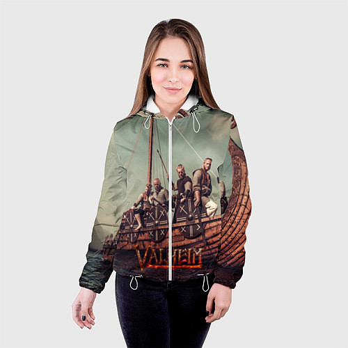 Женская куртка Valheim викинги / 3D-Белый – фото 4