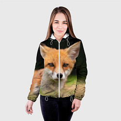 Куртка с капюшоном женская Мордочка лисицы, цвет: 3D-белый — фото 2