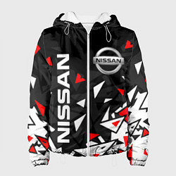 Куртка с капюшоном женская NISSAN НИССАН ОСКОЛКИ, цвет: 3D-белый