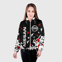 Куртка с капюшоном женская NISSAN НИССАН ОСКОЛКИ, цвет: 3D-белый — фото 2