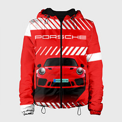 Куртка с капюшоном женская PORSCHE ПОРШЕ RED STYLE, цвет: 3D-черный