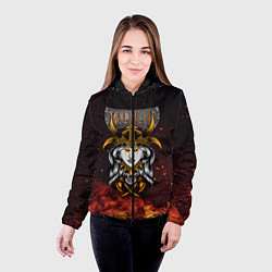 Куртка с капюшоном женская Valheim Девушка викинг, цвет: 3D-черный — фото 2
