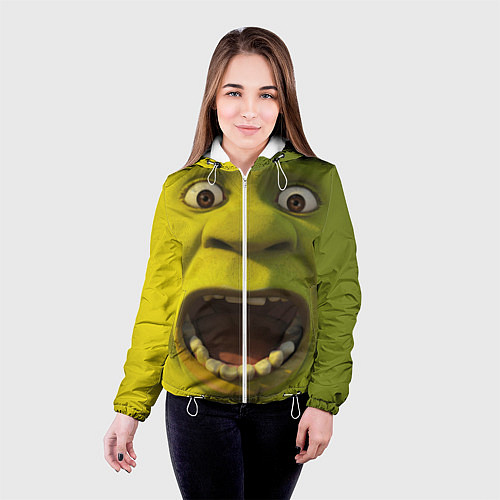 Женская куртка Shrek is Yelling / 3D-Белый – фото 4