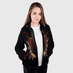 Куртка с капюшоном женская Красный китайский дракон, цвет: 3D-черный — фото 2