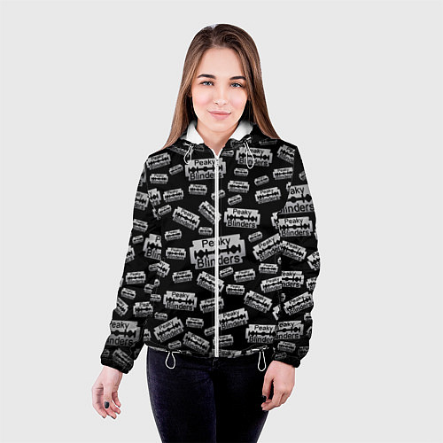 Женская куртка Peaky Blinders Лезвие Паттерн / 3D-Белый – фото 4