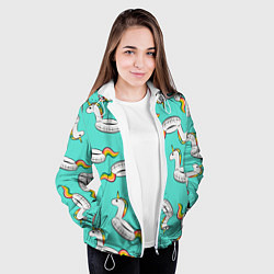 Куртка с капюшоном женская Единорог Круг, цвет: 3D-белый — фото 2
