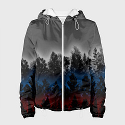 Куртка с капюшоном женская Флаг из леса, цвет: 3D-белый
