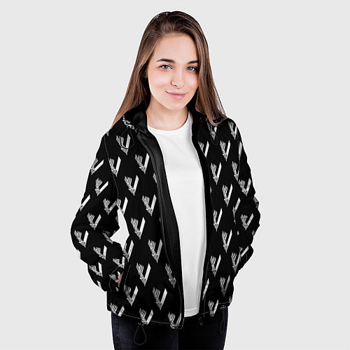 Женская куртка Викинги Лого Паттерн Vikings Pattern Z / 3D-Черный – фото 3