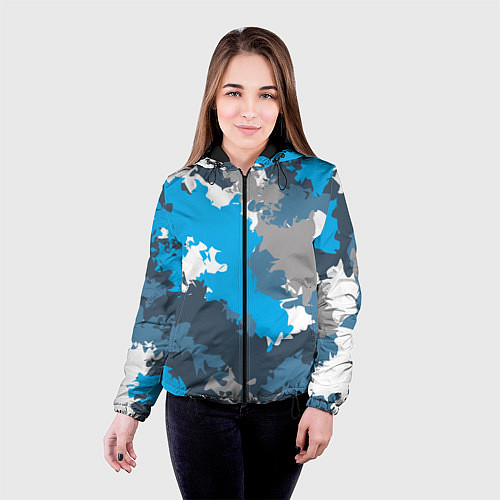 Женская куртка Камуфляж ледяной / 3D-Черный – фото 4