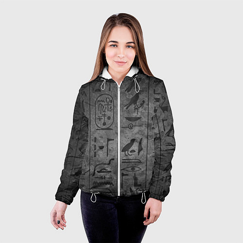 Женская куртка Египетские Иероглифы 3D / 3D-Белый – фото 4