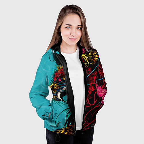 Женская куртка Дракон Dragon / 3D-Черный – фото 3