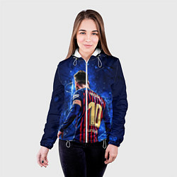 Куртка с капюшоном женская Leo Messi Лео Месси 10, цвет: 3D-белый — фото 2