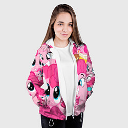 Куртка с капюшоном женская Pinkie Pie pattern, цвет: 3D-белый — фото 2