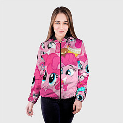 Куртка с капюшоном женская Pinkie Pie pattern, цвет: 3D-черный — фото 2