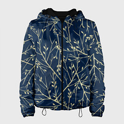 Куртка с капюшоном женская Осенние ветки, цвет: 3D-черный