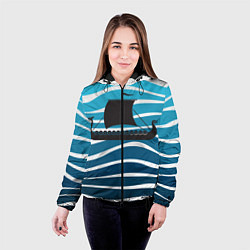 Куртка с капюшоном женская Корабль, цвет: 3D-черный — фото 2