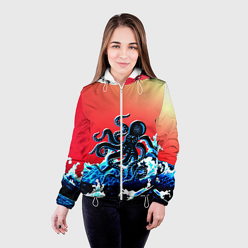 Женская куртка Кракен в Море Градиент / 3D-Белый – фото 4