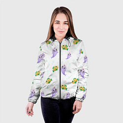 Куртка с капюшоном женская Морские жители, цвет: 3D-черный — фото 2