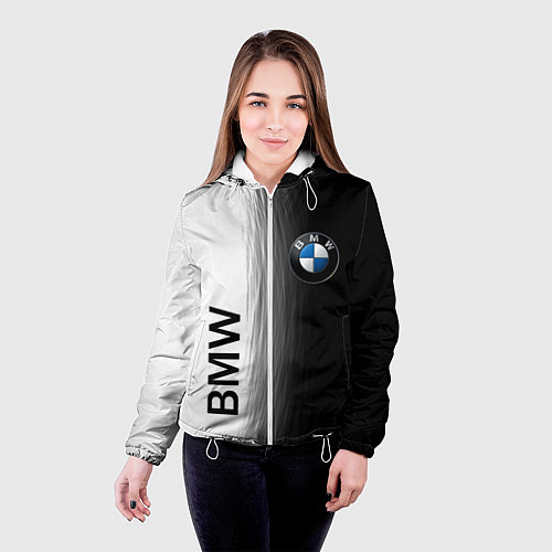 Женская куртка Black and White BMW / 3D-Белый – фото 4