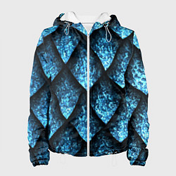 Куртка с капюшоном женская Чешуя ледяного дракона, цвет: 3D-белый