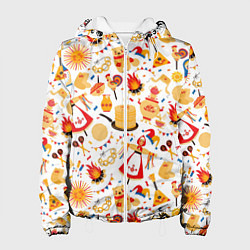 Куртка с капюшоном женская Славянская символика, цвет: 3D-белый