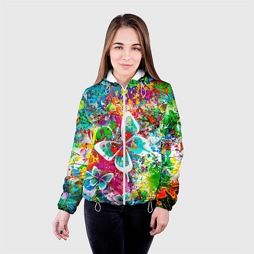 Женская куртка ЯРКИЕ КРАСКИ / 3D-Белый – фото 4