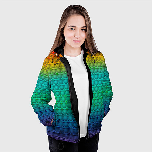 Женская куртка POP IT СИМПЛ ДИМПЛ / 3D-Черный – фото 3