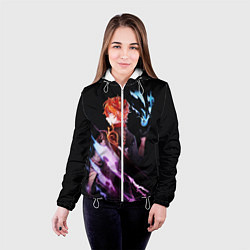 Куртка с капюшоном женская ТАРТАЛЬЯ - GENSHIN IMPACT NEON, цвет: 3D-белый — фото 2