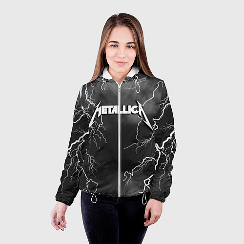 Женская куртка METALLICA РАЗРЯД МОЛНИИ / 3D-Белый – фото 4