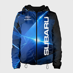 Куртка с капюшоном женская Subaru, цвет: 3D-черный