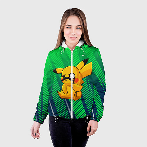 Женская куртка Детектив Пикачу / 3D-Белый – фото 4