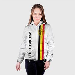 Куртка с капюшоном женская СБОРНАЯ БЕЛЬГИИ, цвет: 3D-белый — фото 2
