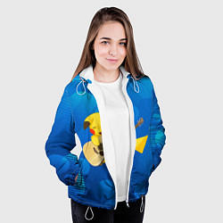 Куртка с капюшоном женская Пикачу с гитарой, цвет: 3D-белый — фото 2