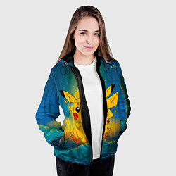 Куртка с капюшоном женская Жидкий Пикачу, цвет: 3D-черный — фото 2