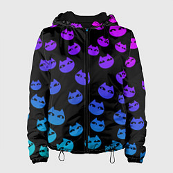 Куртка с капюшоном женская Cats faces, цвет: 3D-черный
