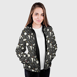 Куртка с капюшоном женская Мистический фон, цвет: 3D-черный — фото 2