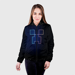 Куртка с капюшоном женская Неоновый крипер, цвет: 3D-черный — фото 2