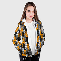 Куртка с капюшоном женская Злые Коты, цвет: 3D-белый — фото 2