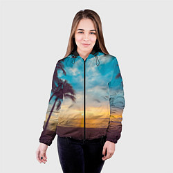 Куртка с капюшоном женская Пейзаж, цвет: 3D-черный — фото 2