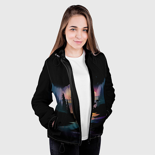 Женская куртка Природа в темноте / 3D-Черный – фото 3