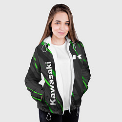Куртка с капюшоном женская KAWASAKI КАВАСАКИ SPORT, цвет: 3D-белый — фото 2