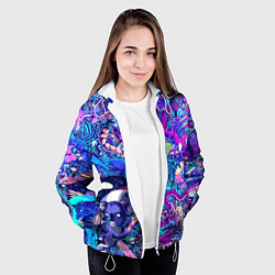Куртка с капюшоном женская Неоновые Звери, цвет: 3D-белый — фото 2