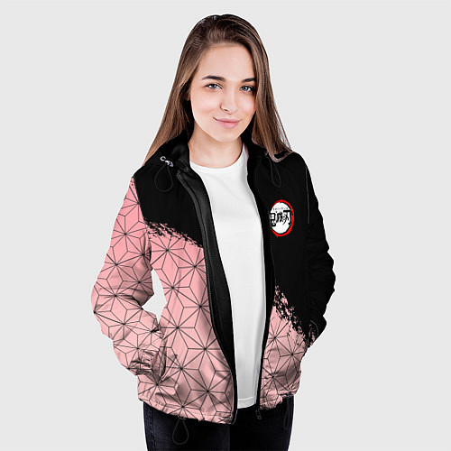 Женская куртка КОСТЮМ НЕЗУКО КЛИНОК РАССЕКАЮЩИЙ ДЕМОНОВ / 3D-Черный – фото 3