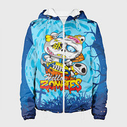Куртка с капюшоном женская Hello Zombies, цвет: 3D-белый