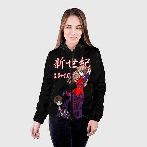 Женская куртка Евангелион 3 01 0 / 3D-Черный – фото 4