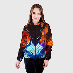 Куртка с капюшоном женская Поднятие уровня в одиночку, цвет: 3D-черный — фото 2