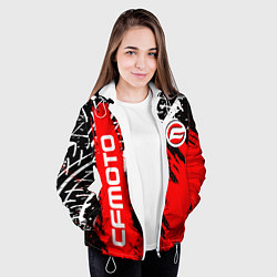 Куртка с капюшоном женская CFmoto СФ мото RED STYLE, цвет: 3D-белый — фото 2