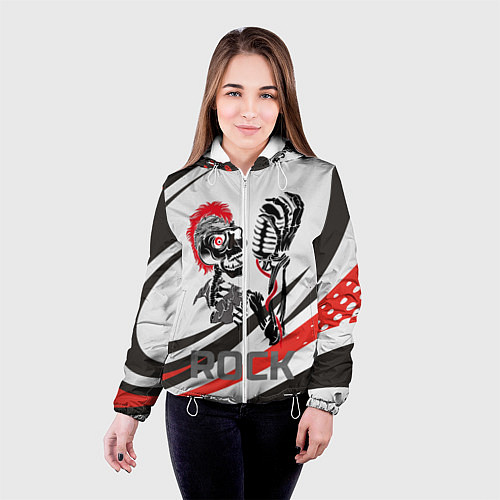 Женская куртка Punk music / 3D-Белый – фото 4