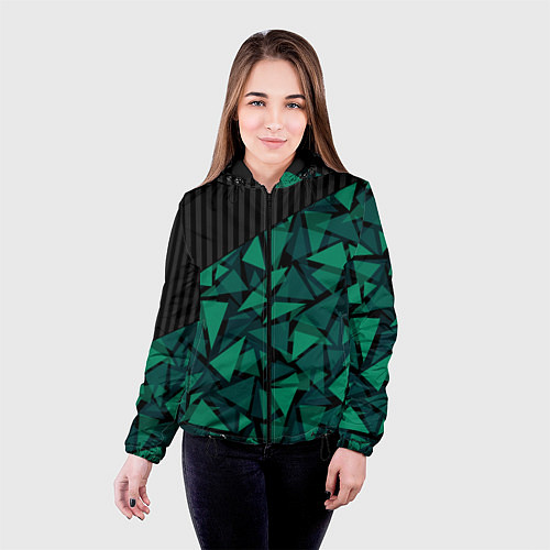 Женская куртка Геометрический узор / 3D-Черный – фото 4